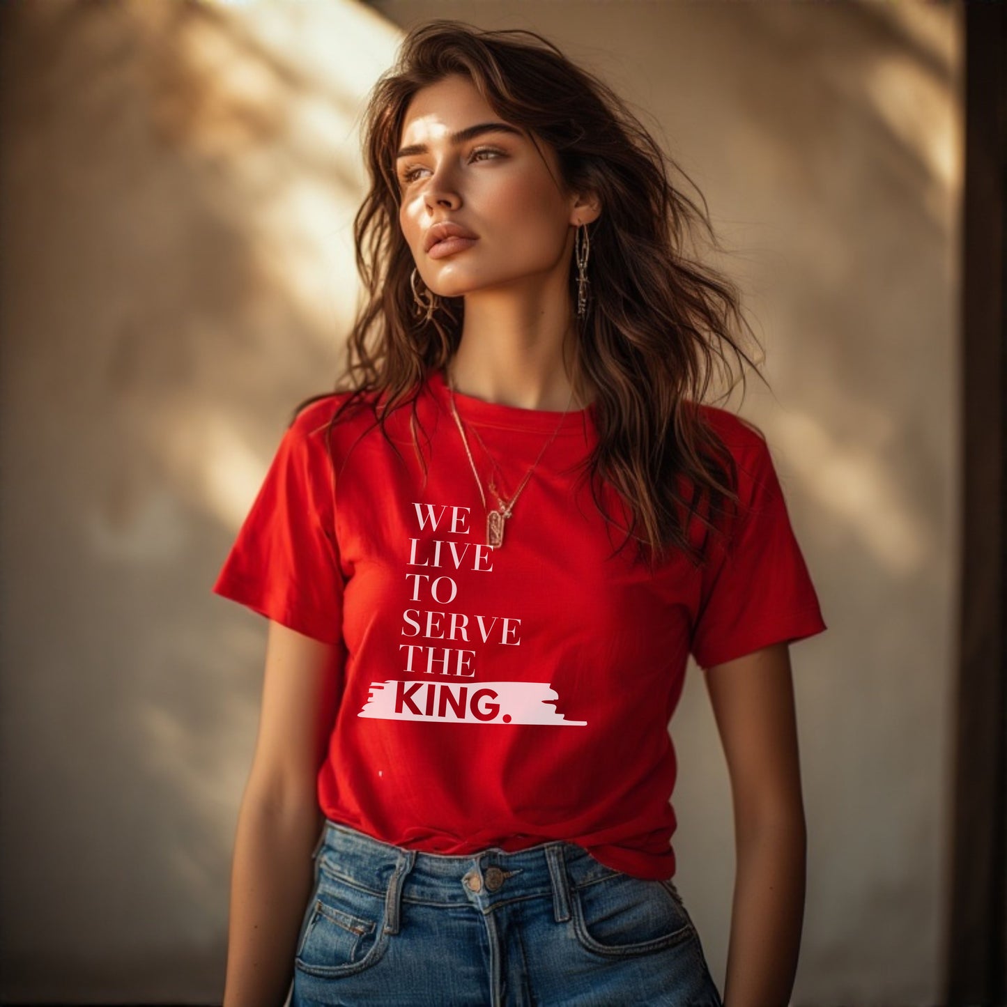 We Live to Serve the King™ T-Shirt – Christian Apparel for Men & Women