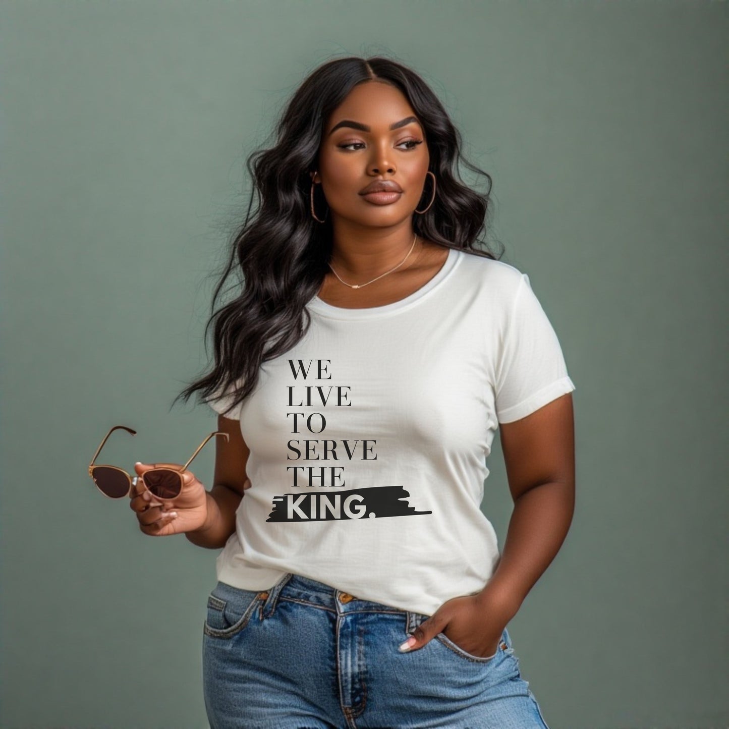 We Live to Serve the King™ T-Shirt – Christian Apparel for Men & Women