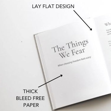 Open book with text and features highlighted on a white background