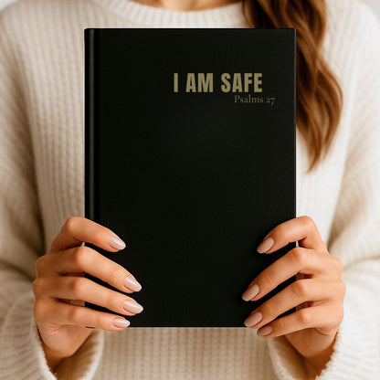 Vegan leather guided journal with gold pens and thick paper